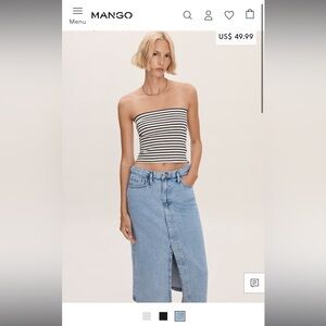 Slit Light Denim Skirt